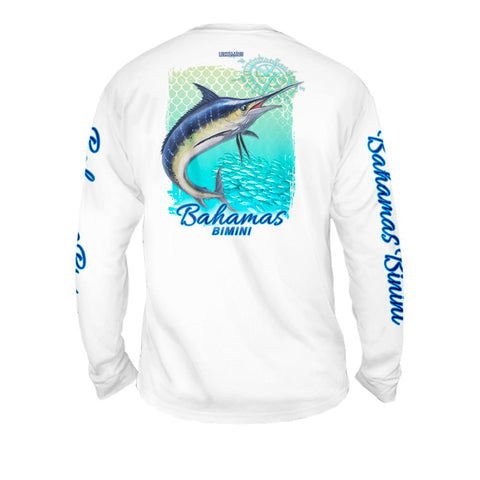 Chomp Yellow Turquise - Free Stock Art - Mens Performance Long Sleeve Spot Print