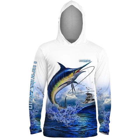 Lucky Day Marlin Mens Performance LS With Hood