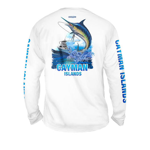 Lucky Day Marlin - Free Stock Art - Mens Performance Long Sleeve Spot Print