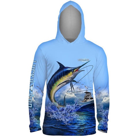 Lucky Day Marlin Mens Performance LS With Hood