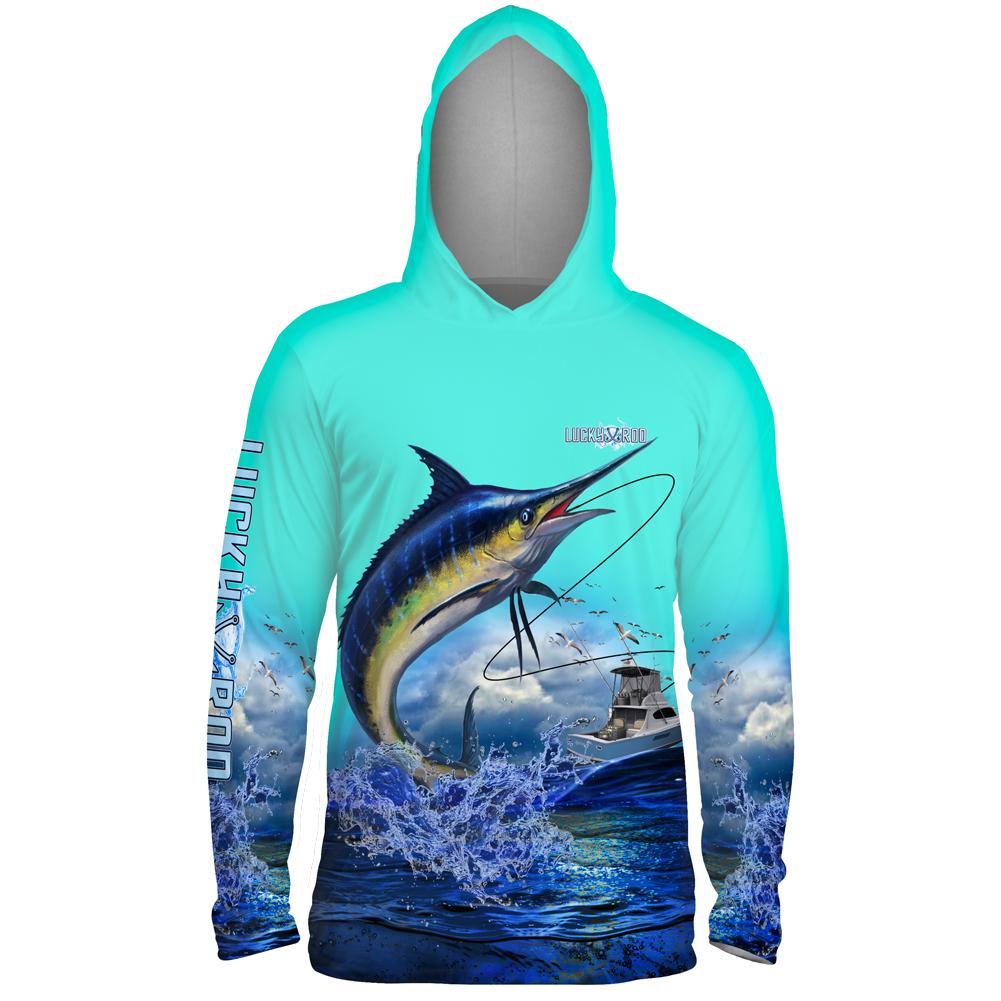 Lucky Day Marlin Mens Performance LS With Hood