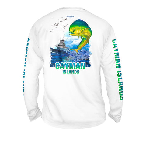 Lucky Day Mahi - Free Stock Art - Mens Performance Long Sleeve Spot Print