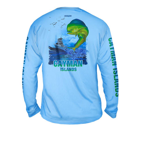 Lucky Day Mahi - Free Stock Art - Mens Performance Long Sleeve Spot Print