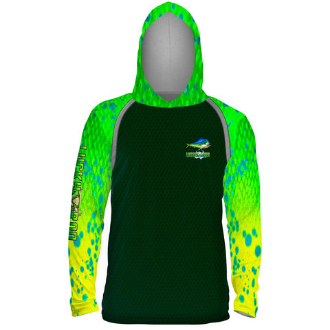 Mahi Fight Shadow Mens Performance LS With Hood Allover