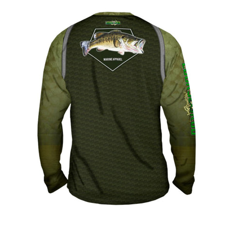 Bass Skin Shadow Mens Performance Long Sleeve Allover