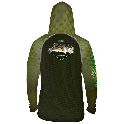 Bass Skin Shadow Mens Performance LS With Hood Allover
