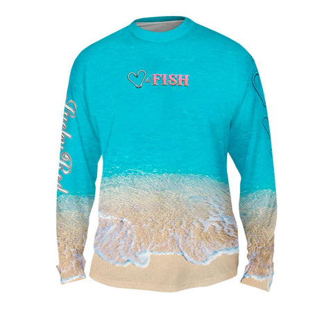 Love To Fish Sand Mens Performance Long Sleeve Allover