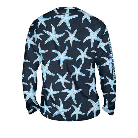 SunStar Navy Mens Performance Long Sleeve Allover