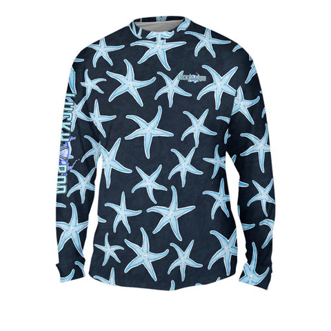 SunStar Navy Mens Performance Long Sleeve Allover