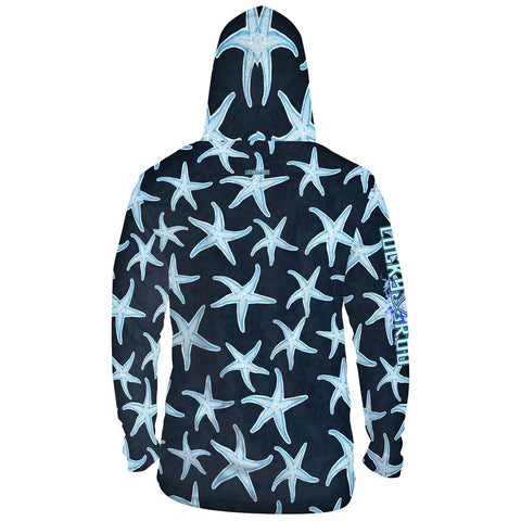 SunStar Navy Mens Performance LS With Hood Allover