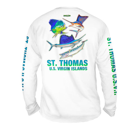 Funky Fish Group - Free Stock Art - Mens Performance Long Sleeve Spot Print