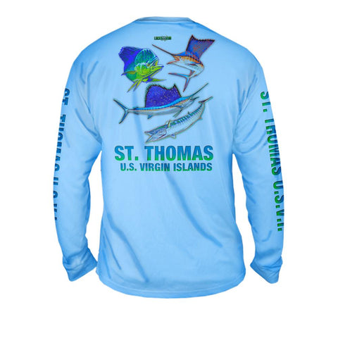 Funky Fish Group - Free Stock Art - Mens Performance Long Sleeve Spot Print