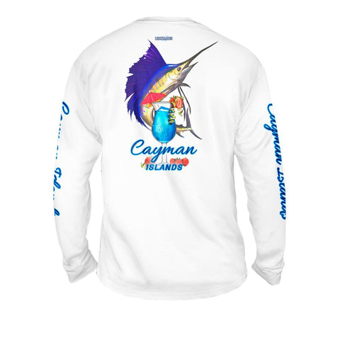 Mahi Drink - Free Stock Art - Mens Performance Long Sleeve Spot Print