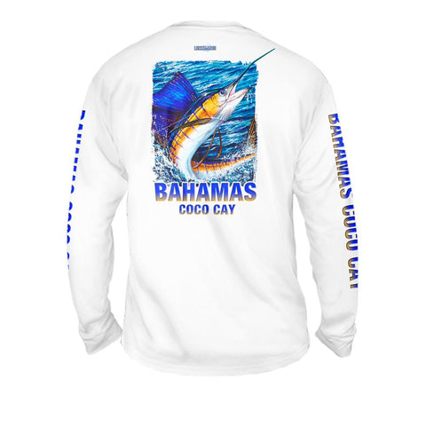 Sailfish Sea Style - Free Stock Art - Mens Performance Long Sleeve Spot Print
