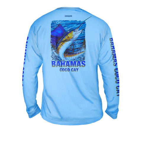 Sailfish Sea Style - Free Stock Art - Mens Performance Long Sleeve Spot Print