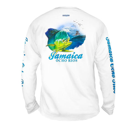 Dorado Wave - Free Stock Art - Mens Performance Long Sleeve Spot Print