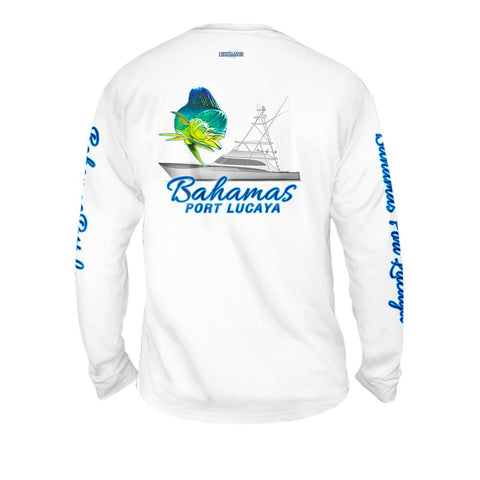 Mahi Offshore Fishing - Free Stock Art - Mens Performance Long Sleeve Spot Print