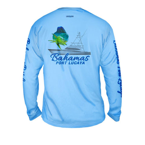 Mahi Offshore Fishing - Free Stock Art - Mens Performance Long Sleeve Spot Print