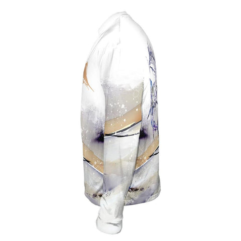 Ocean Cliff Tan Mens Performance Long Sleeve Allover