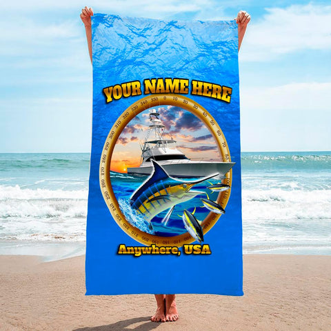 Marlin On The Hunt - Premium & Standard Towel