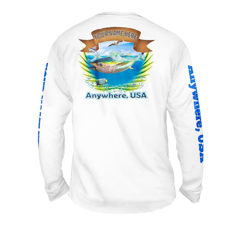 Salty Tuna - Free Stock Art - Mens Performance Long Sleeve Spot Print