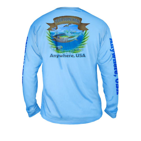 Salty Tuna - Free Stock Art - Mens Performance Long Sleeve Spot Print