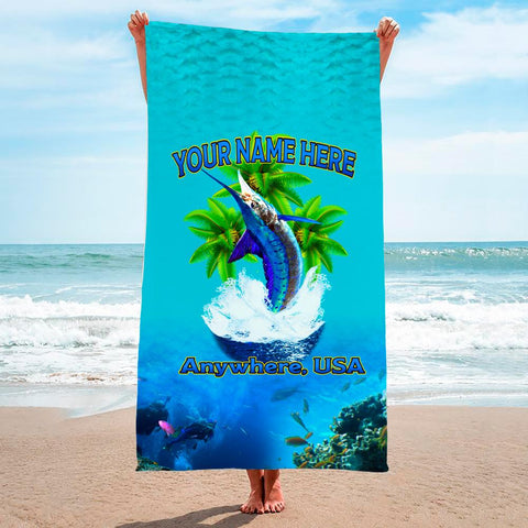 Splashing Marlin Leap - Premium & Standard Towel