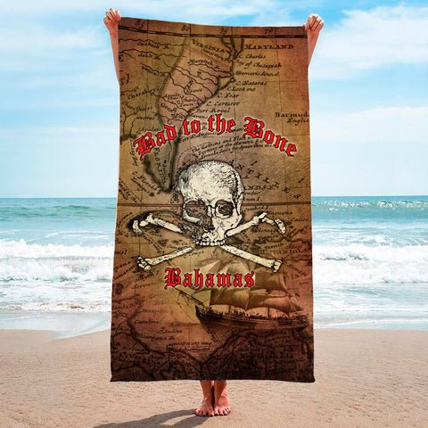 Bad To The Bone Map - Premium & Standard Towel