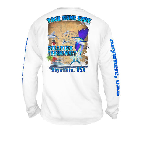 Treasure Hunting Sailfish - Free Stock Art - Mens Performance Long Sleeve Spot Print
