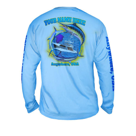 Salt Chase - Free Stock Art - Mens Performance Long Sleeve Spot Print