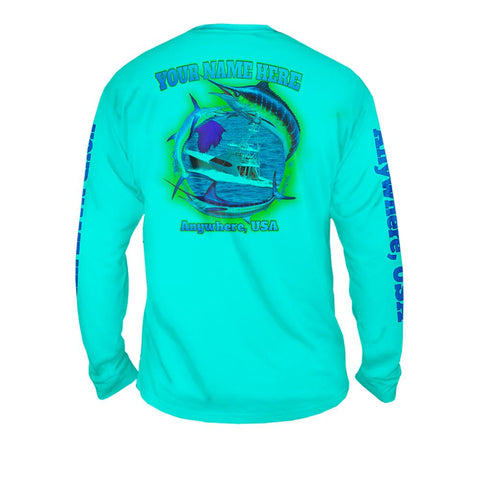 Salt Chase - Free Stock Art - Mens Performance Long Sleeve Spot Print