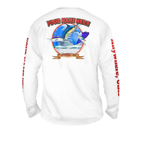 Sporting Trio Reef - Free Stock Art - Mens Performance Long Sleeve Spot Print