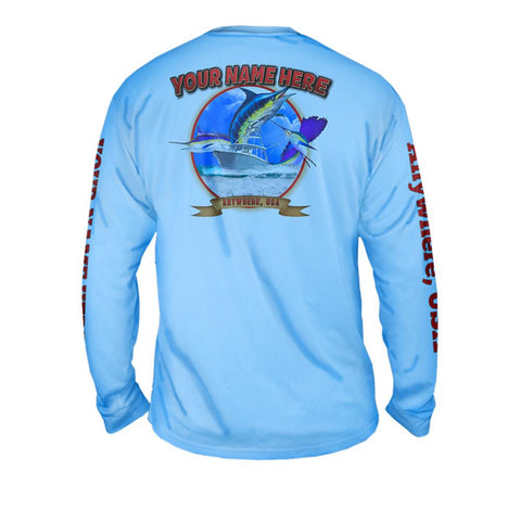 Sporting Trio Reef - Free Stock Art - Mens Performance Long Sleeve Spot Print