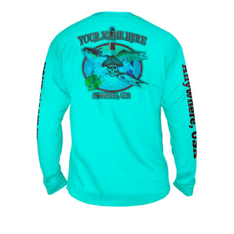 Lighthouse Point Medley - Free Stock Art - Mens Performance Long Sleeve Spot Print