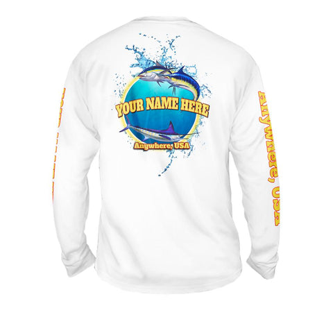 Deep Blue Life - Free Stock Art - Mens Performance Long Sleeve Spot Print