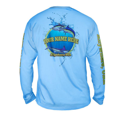 Deep Blue Life - Free Stock Art - Mens Performance Long Sleeve Spot Print