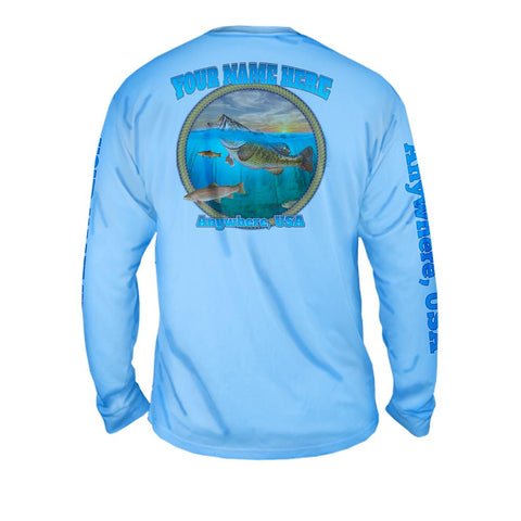 Freshwater Life - Free Stock Art - Mens Performance Long Sleeve Spot Print