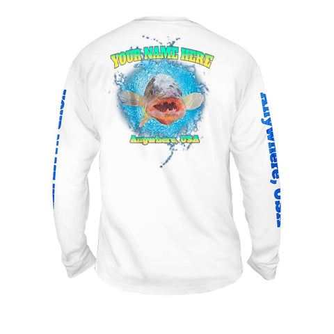 Walleye Attack - Free Stock Art - Mens Performance Long Sleeve Spot Print