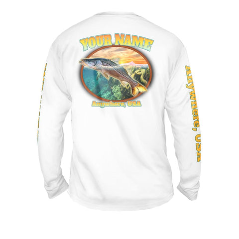Snook Sparkle - Free Stock Art - Mens Performance Long Sleeve Spot Print