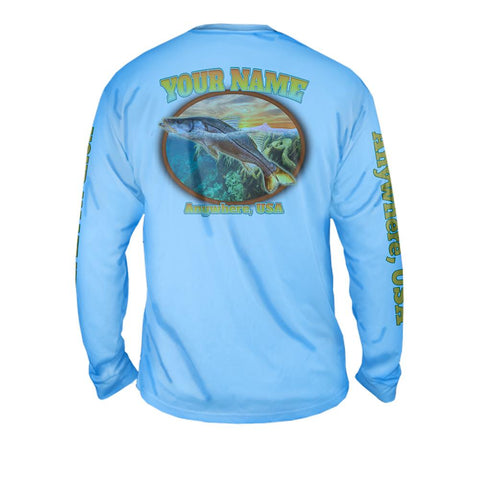 Snook Sparkle - Free Stock Art - Mens Performance Long Sleeve Spot Print