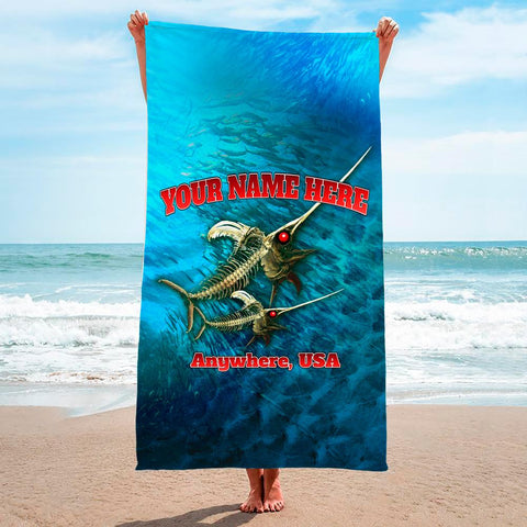 Bone Marlin Turquise - Premium & Standard Towel