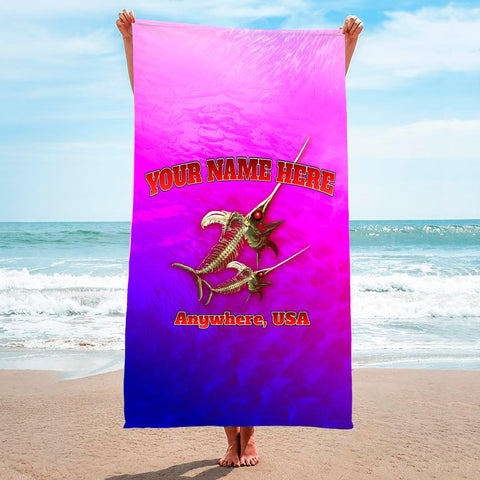 Bone Marlin Hot Pink - Premium & Standard Towel