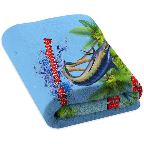 Marlin Palm Trees Light Blue - Premium & Standard Towel