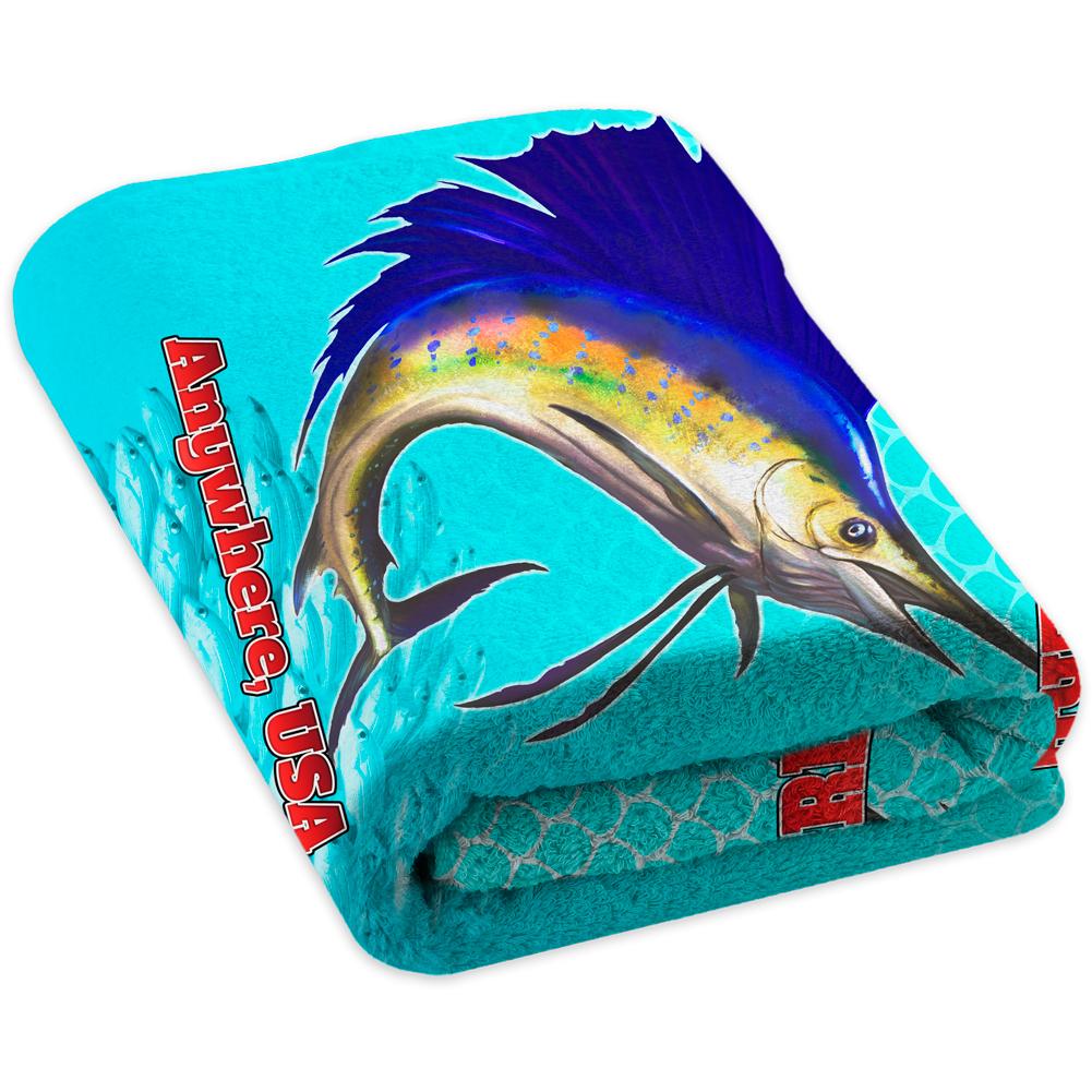 Sailfish Spin Turquise Blue - Premium & Standard Towel