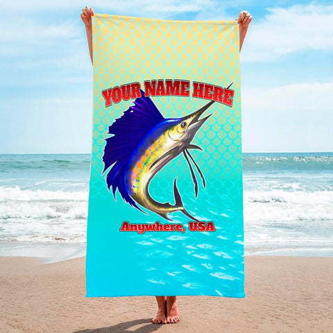 Sailfish Spin Yellow Turquise - Premium & Standard Towel