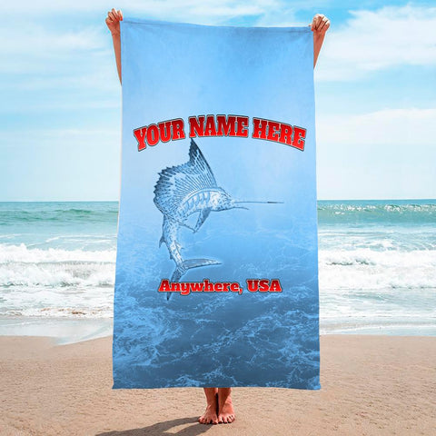 Metallic Marlin Light Blue - Premium & Standard Towel