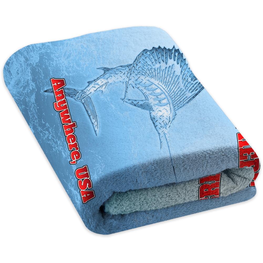 Metallic Marlin Light Blue - Premium & Standard Towel