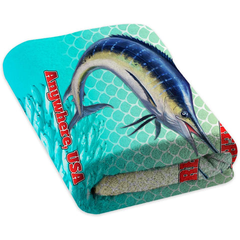 Marlin Chomp Yellow Turquise - Premium & Standard Towel