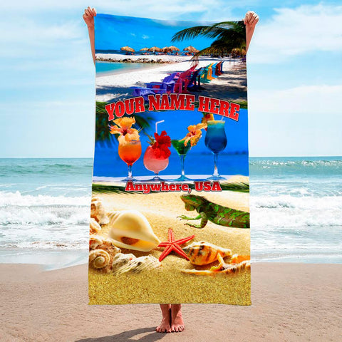 Drinks On The Beach - Premium & Standard Towel